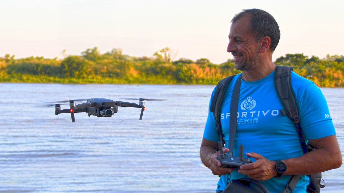 Hernán Retamoso realizó videos con su drone de la Laguna Setúbal semana a semana durante la bajante de este año y en plena cuarentena.