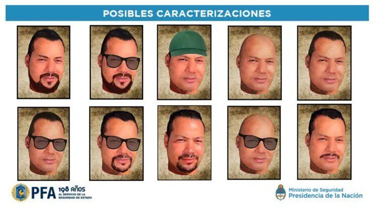 Los diez identikits que difundi&oacute; el gobierno nacional en agosto pasado&nbsp;Cr&eacute;dito: Twitter &nbsp;