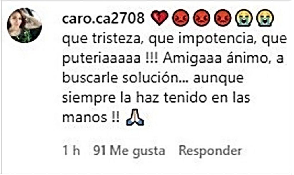 El comentario de la pareja de Edwin Cardona al posteo de Daniela Cortés, cuando hizo pública la violencia de Villa sobre ella.