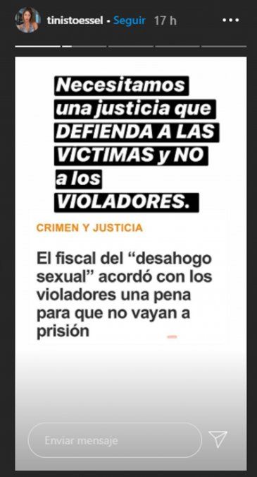 Captura de la historia de Tini