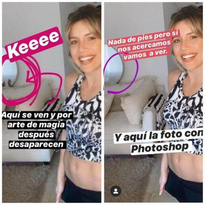 Laurita Fernández hizo un escandaloso photoshop en una foto.