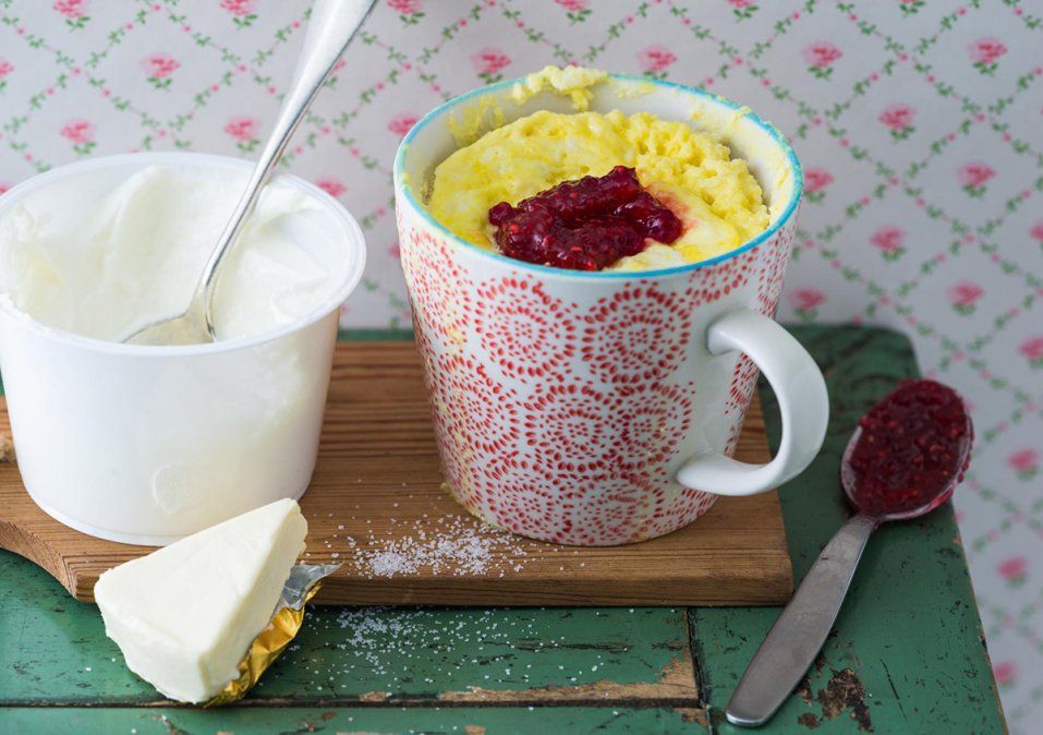 Mug cake de queso.