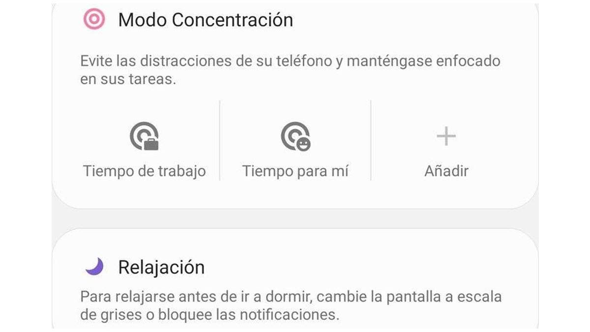 "Modo concentración" de Android 10