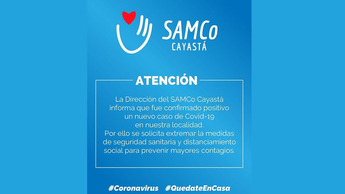 El Samco de la localidad confirmó el nuevo caso y solicitó a los vecinos que extremen las medidas.