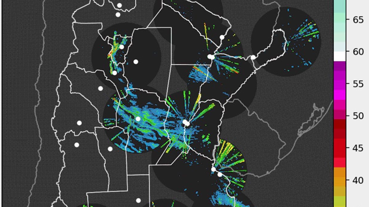Imagen satelital del SMN a las 17.10 horas del jueves.