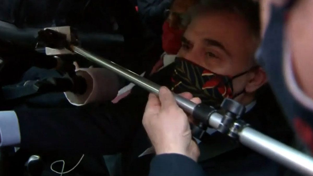 Así llegaba Sergio Nardelli a la residencia de Olivos.