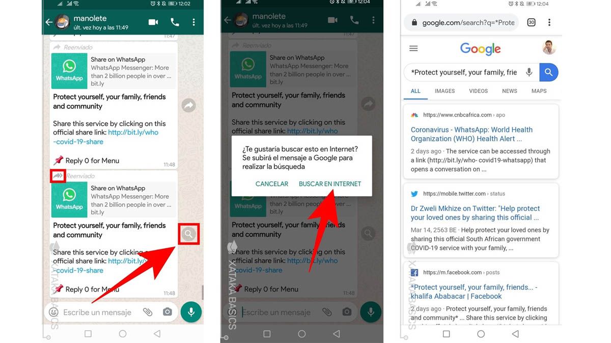 Así se podría visualizar el botón en WhatsApp