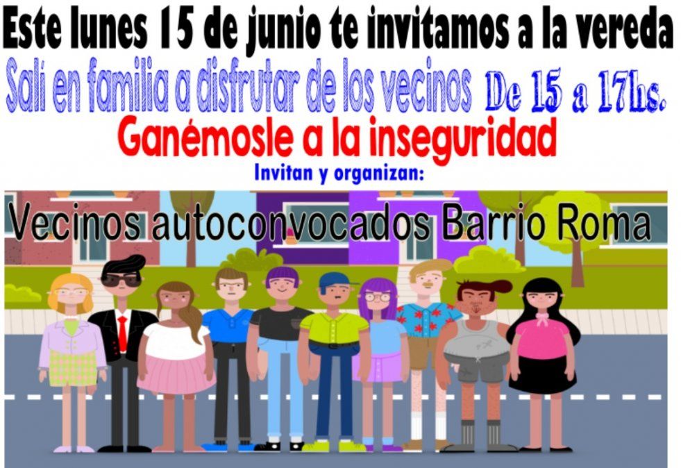 El anuncio de la movilización contra la inseguridad de los vecinos autoconvocados de barrio Roma.