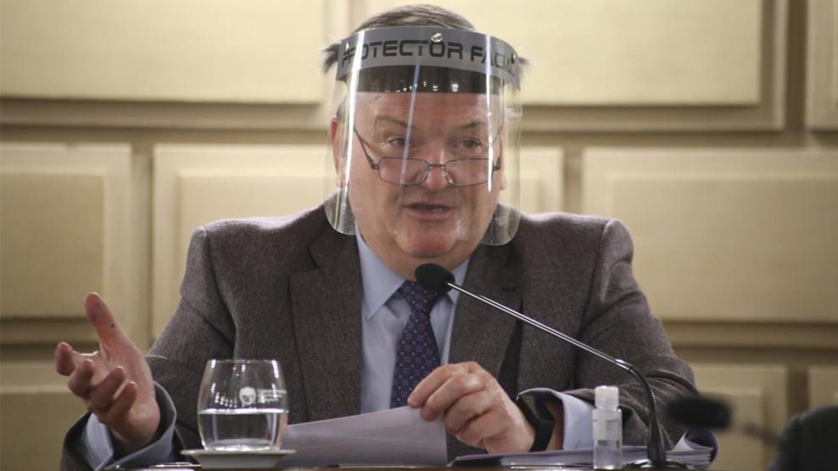 El senador radical Felipe Michlig durante la sesión del Senado.