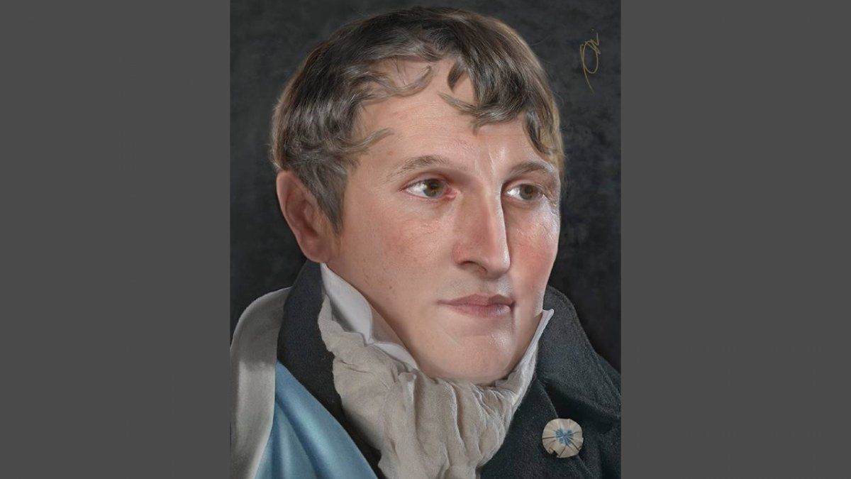 Manuel Belgrano, en el retrato digital logrado por Ramiro Ghigliazza.