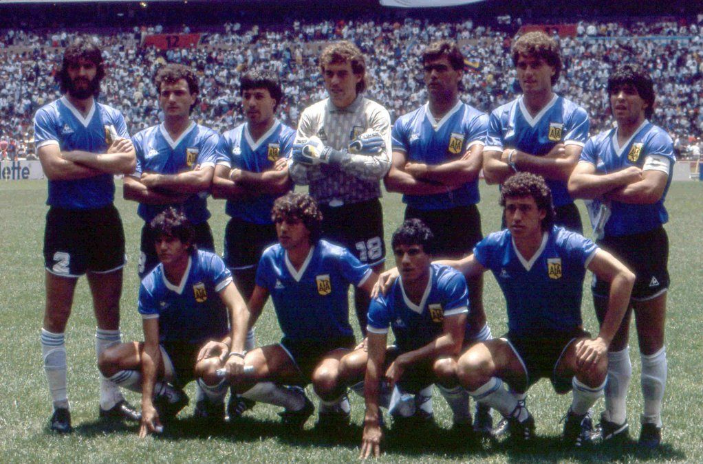 Los once titulares que alineó Carlos Salvador Bilardo para enfrentar a Inglaterra en el Mundial de México 1986.