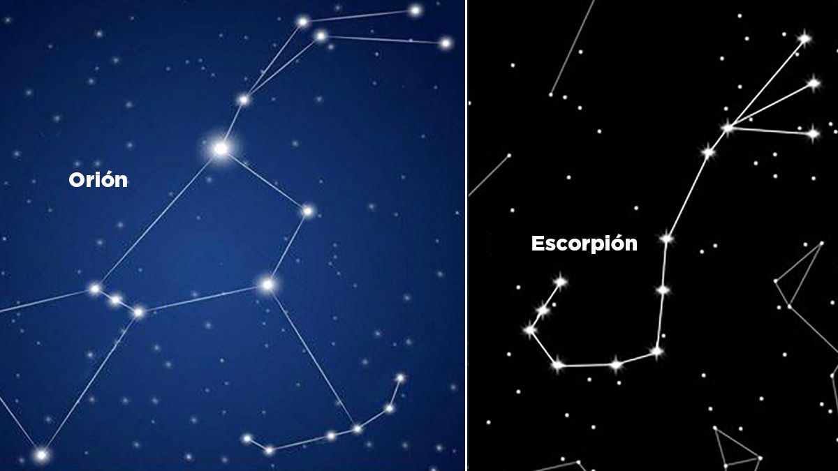 Cuando el Escorpión sale por el este, Orión se esconde por el oeste en el cielo nocturno.