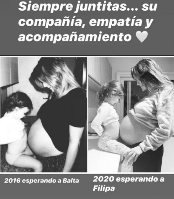 Paula esperando a Baltazar y ahora esperando a Filipa.