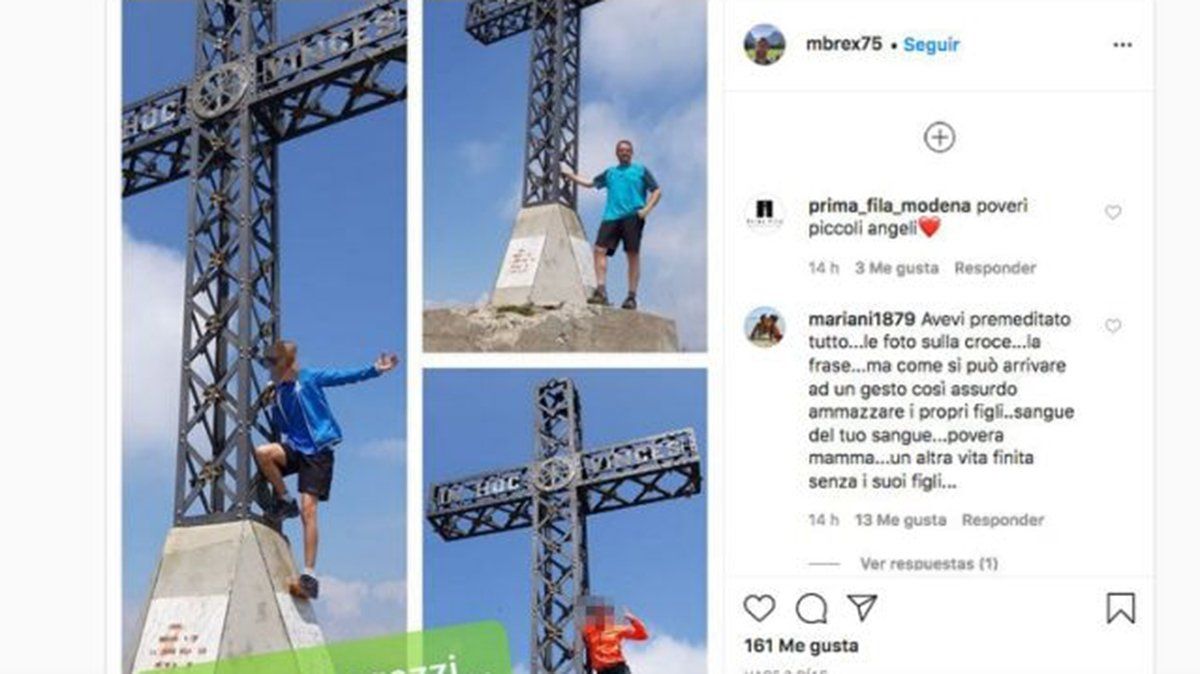 El posteo del asesino en sus redes sociales antes de acabar con la vida de sus hijos.