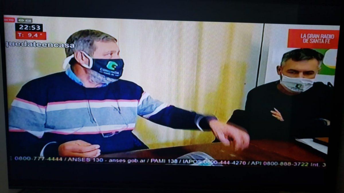 La conferencia de prensa en Coronda transmitida por Aire de Santa Fe.