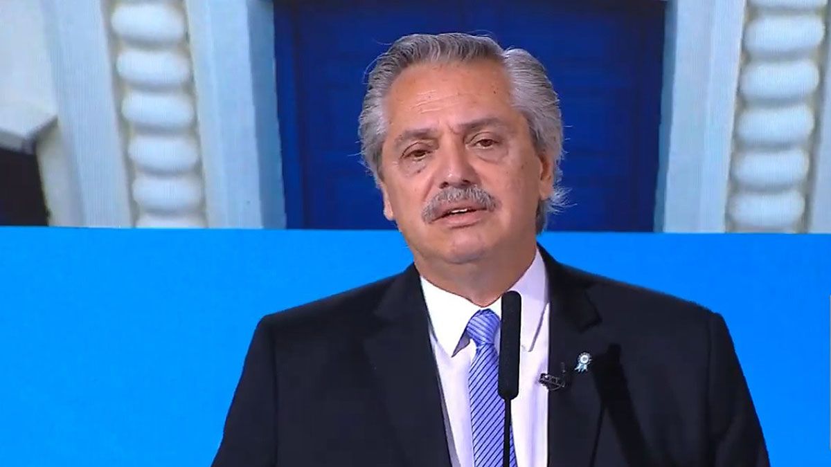 Alberto Fernández en el discurso del Día de la Independencia.