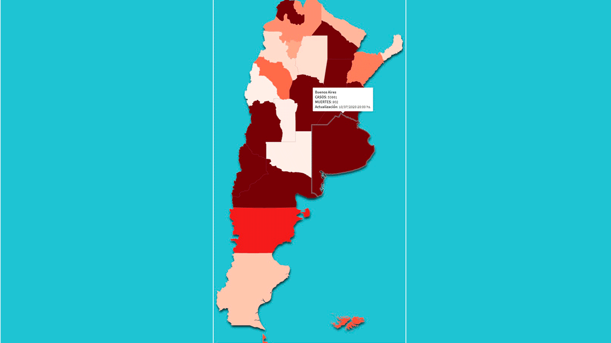 Argentina superó los 100.000 casos de coronavirus: el mapa de los contagios