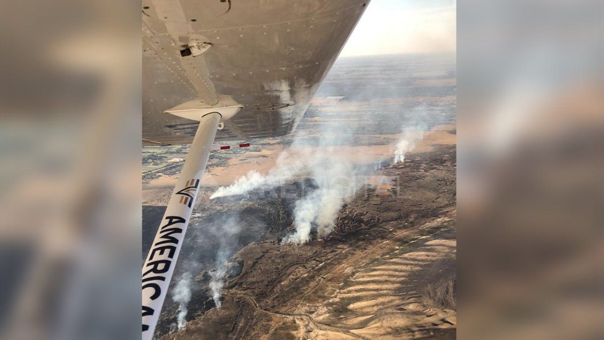 Varios focos ígneos cercanos se registraron esta tarde en el paraje El Chaquito.