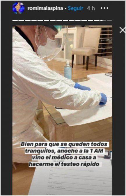 La conductora de Canal 26 contó que un médico se hizo presente en su domicilio.