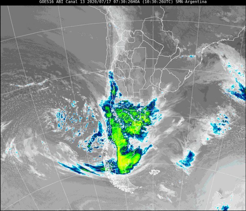 En la imagen satelital podemos observar que en nuestra región predomina el cielo despejado.
