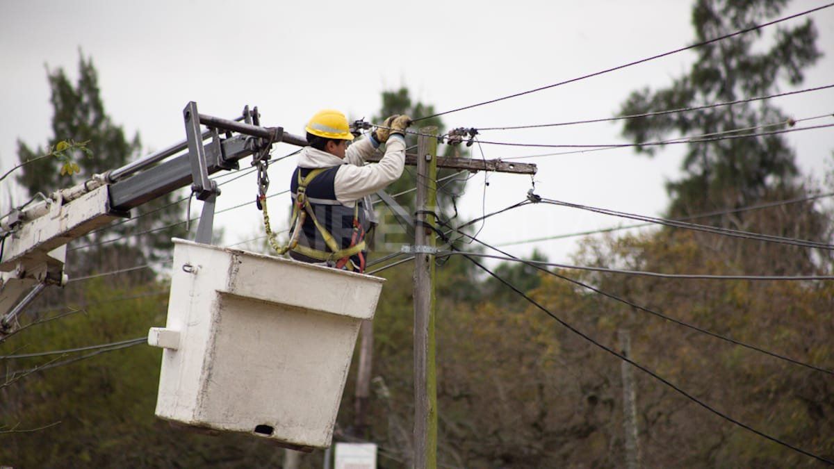 Operarios trabajan en la zona para reparar el cableado y red de fibra óptica