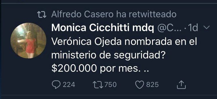 EL RETUIT DE ALFREDO CASERO QUE GENERO LA POLEMICA.