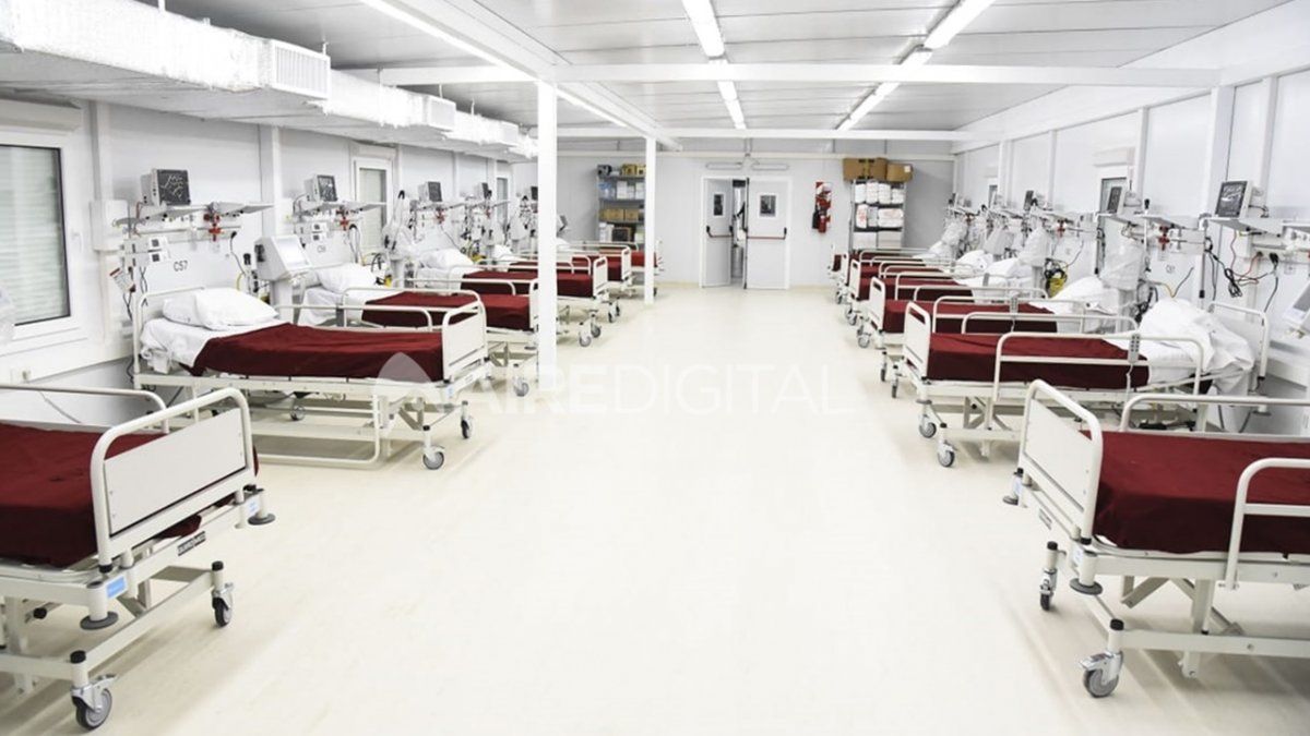 El Hospital Modular de Emergencia de Granadero Baigorria es uno de los 12 que el Estado nacional instaló en el interior del país para hacer frente a la pandemia de coronavirus. Fue inaugurado el 28 de julio.