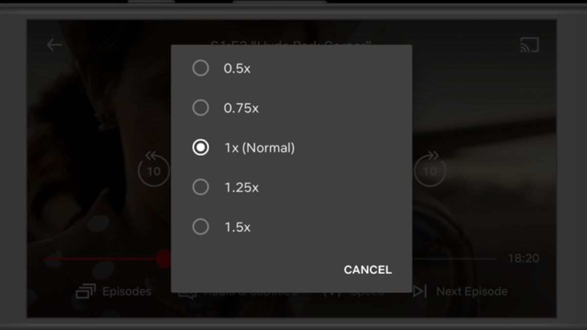 Cambio de velocidad de Netflix