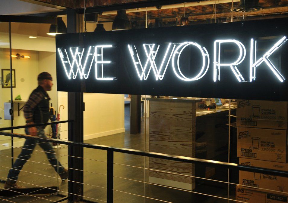 El cartel característico de muchas de las oficinas de WeWork en el mundo.