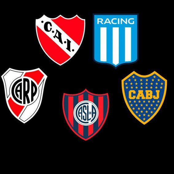Los cinco grandes del fútbol argentino.