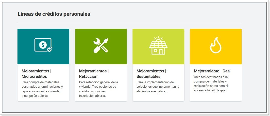 Líneas de créditos personales Procrear