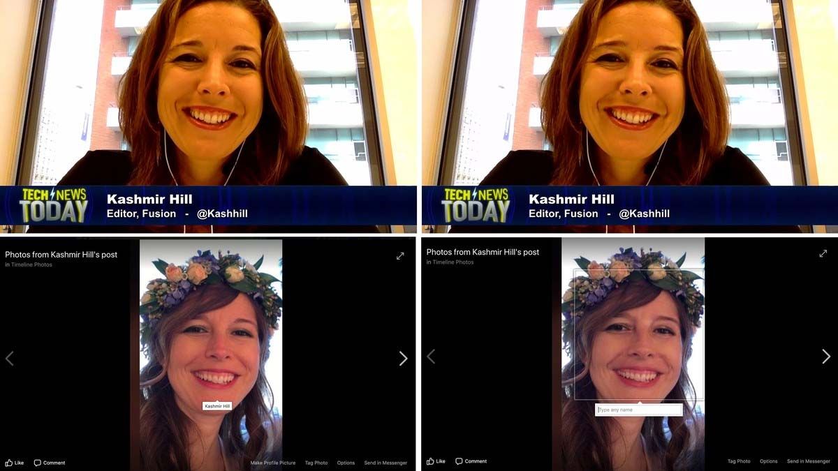 Las fotos originales de la periodista del New York Times a la izquierda; a la derecha, las versiones