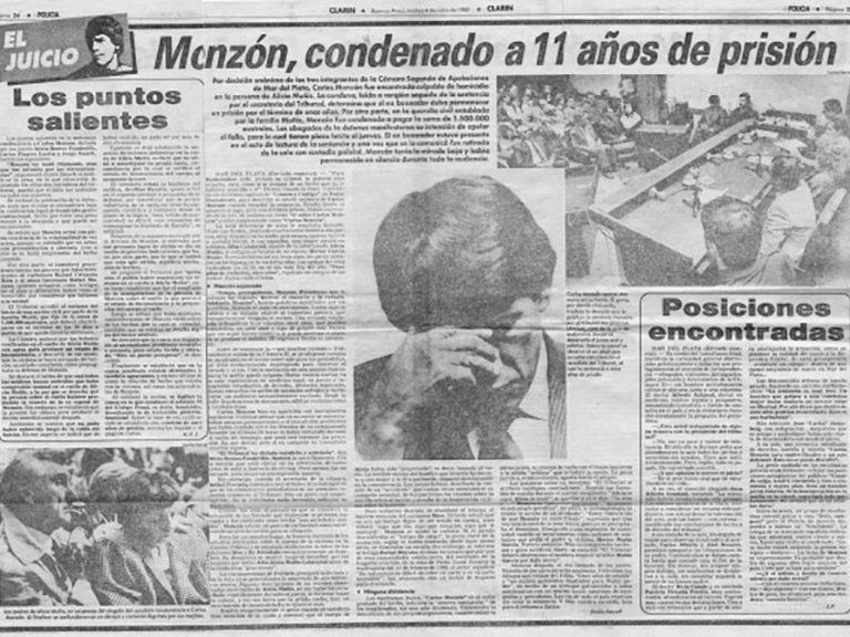 La sentencia del caso efectuada el 3 de julio de 1989, reflejada en la prensa.