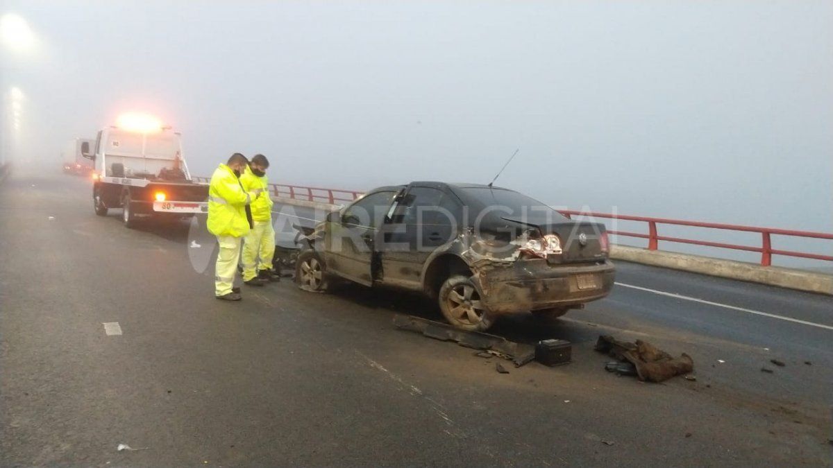 El fuerte impacto se produjo en la mano que va hacia la capital provincial