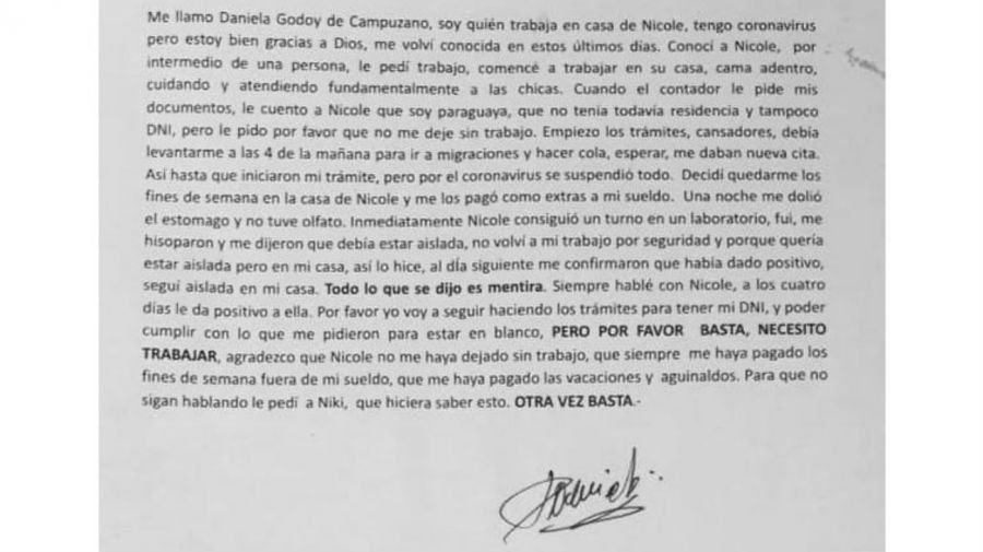 Captura del comunicado