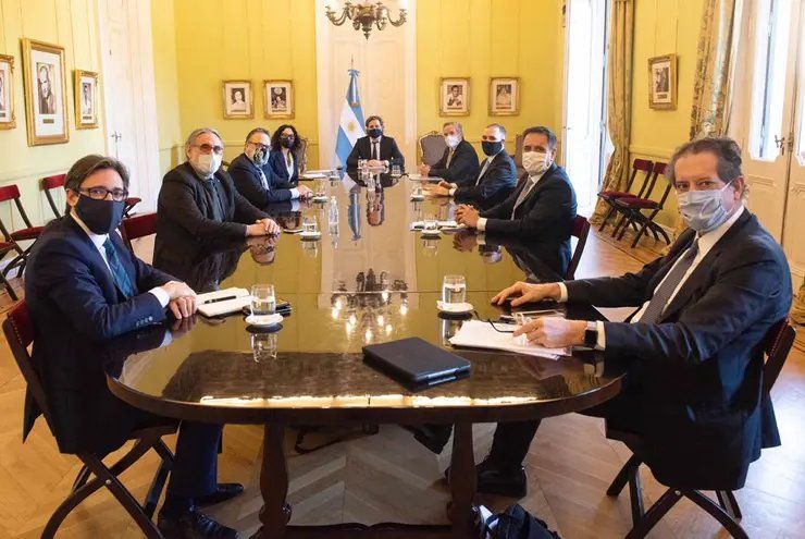 Los funcionarios que integran el gabinete de comercio exterior se reunieron en la Casa Rosada Crédito: Jafetura de Gabinete