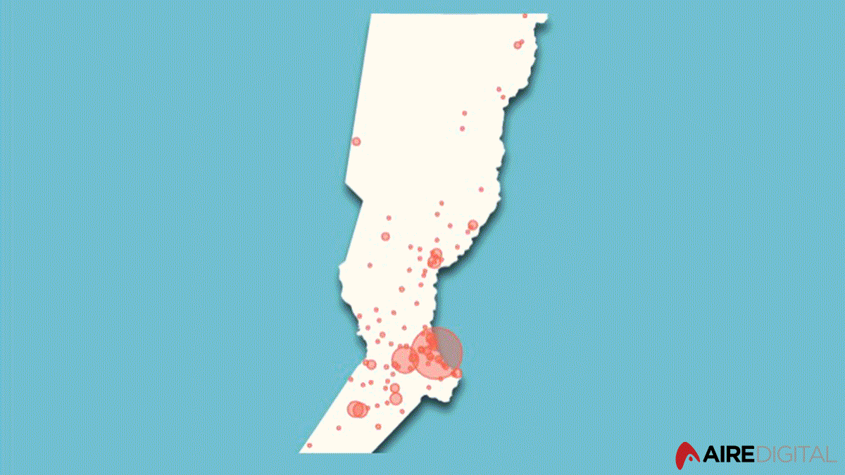 El mapa de contagios de coronavirus en la provincia de 