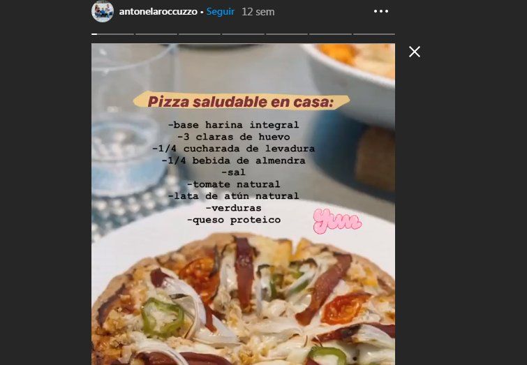 PIZZA SALUDABLE, SEGÚN ANTONELA ROCCUZZOGENTILEZA