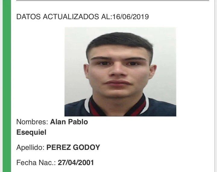 Alan Pablo Ezequiel Pérez Godoy.