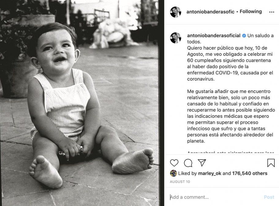 Captura del instagram de Antonio Banderas