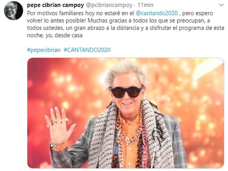 En el comunicado del martes 25, Pepe Cibrián analizaba la posibilidad de regresar al Cantando 2020 (Foto: Twitter)