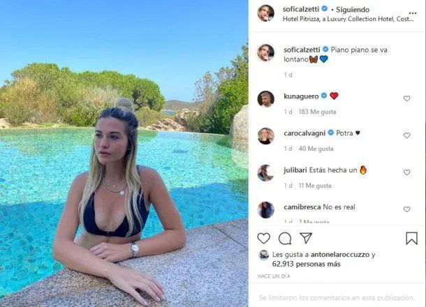 Captura de instagram con los like de Antonela Rocuzzo 