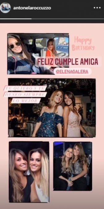 Antonela compartió cuatro fotos junto a un cariñoso mensaje para una de las amigas que tiene en Barcelona: "Te quiero y te deseo siempre lo mejor", escribió la morocha rosarina.