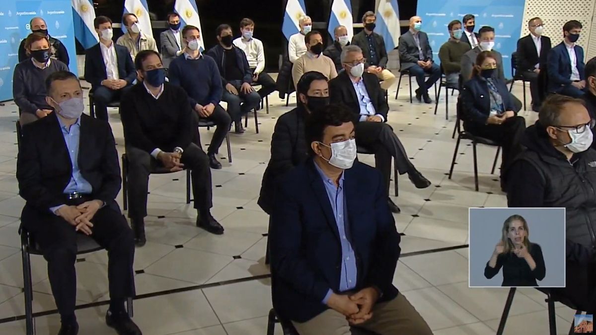 El acompañamiento del arco político al anuncio de Alberto Fernández.