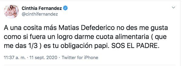 CINTHIA NO LE DEJO PASAR A SU EX UNA SERIE DE LIKES, Y ENCIMA ARROBO A SU ABOGADO.