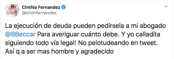 CINTHIA NO LE DEJO PASAR A SU EX UNA SERIE DE LIKES, Y ENCIMA ARROBO A SU ABOGADO.