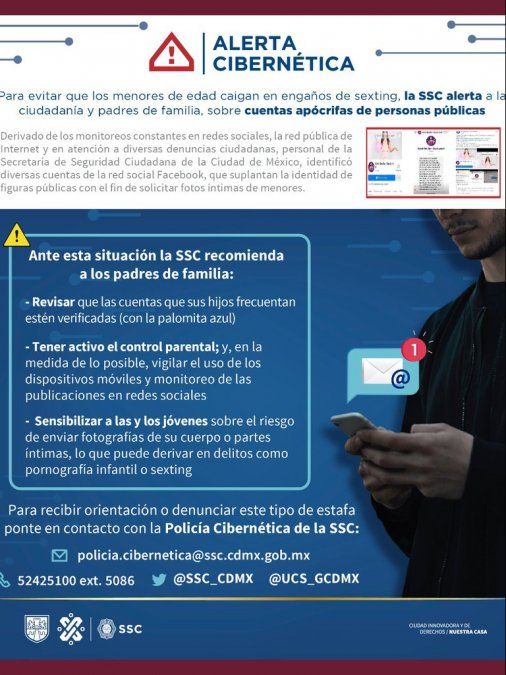 La Secretaría dio algunas recomendaciones para que los cibernautas eviten caer en este tipo de engaños (Foto: Cortesía/ SSC)