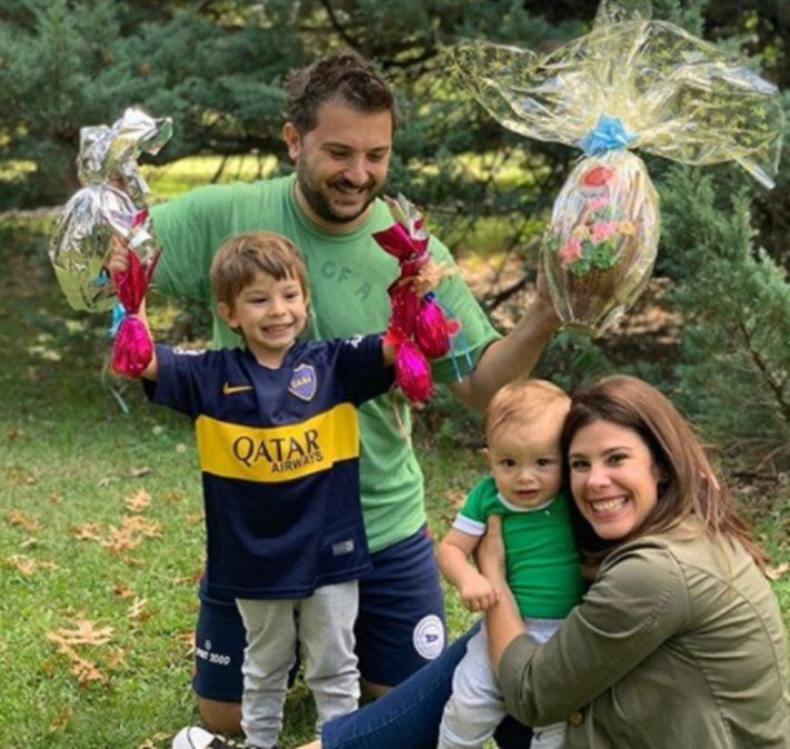 Diego Brancatelli junto a su familia