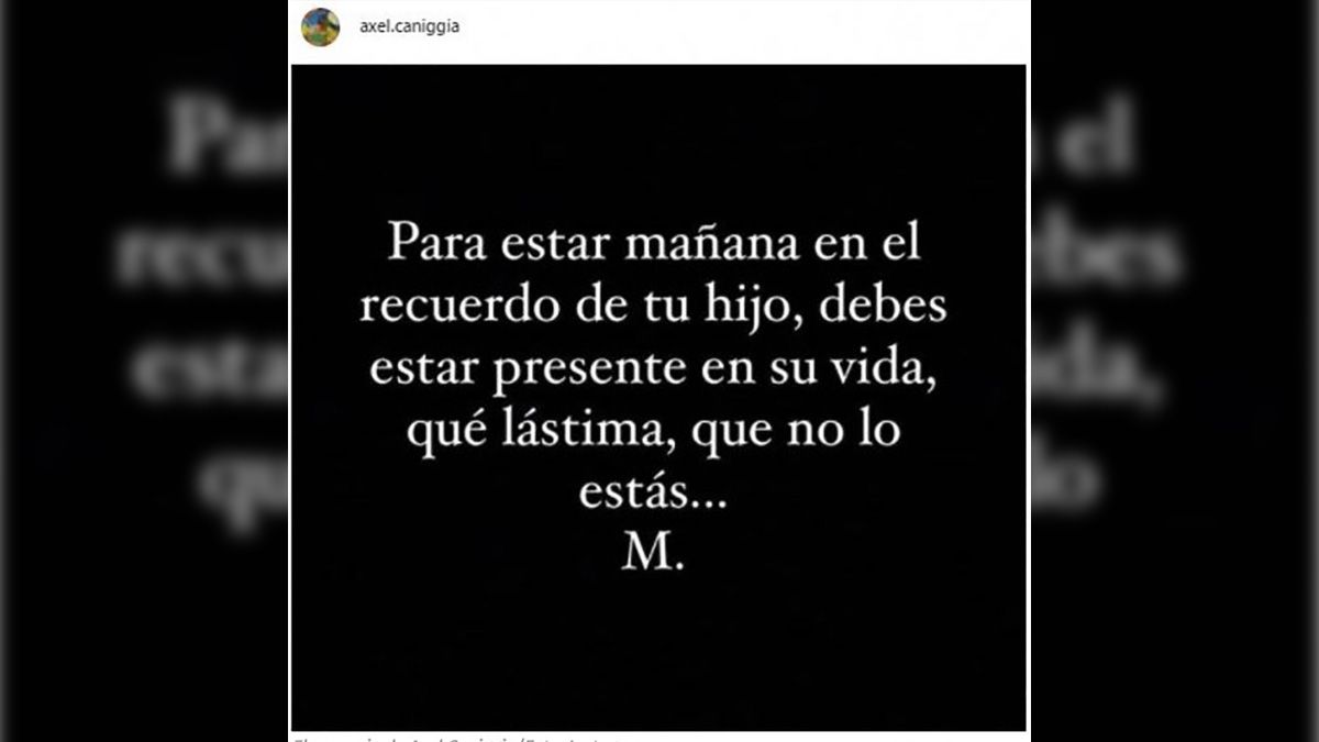 Posteo de Axel Caniggia