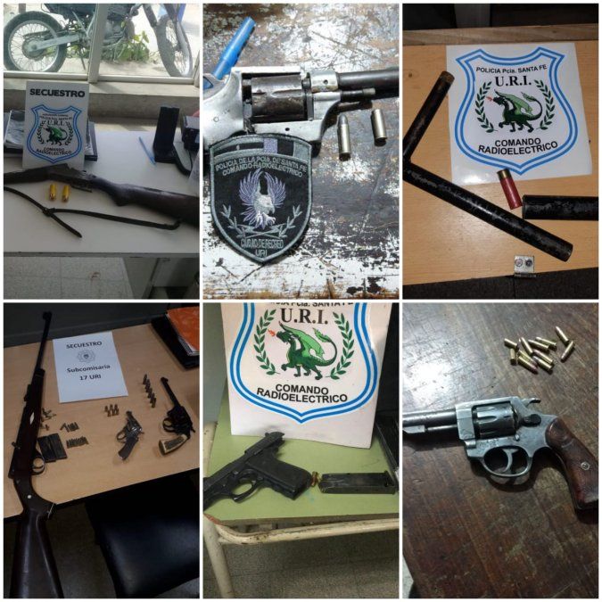 Parte de las armas secuestradas en operativos dispuestos por la Unidad Regional I durante el mes de septiembre.